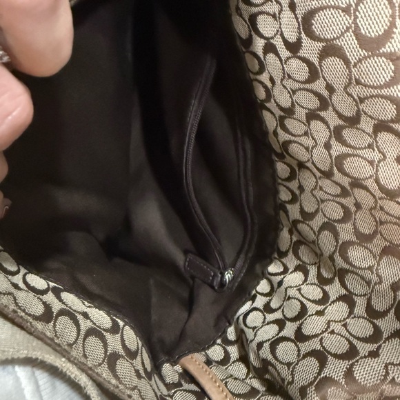 Coach 2010 Signature Canvas Messenger Crossbody Bag | Tan & Brown - Picture 10 of 15